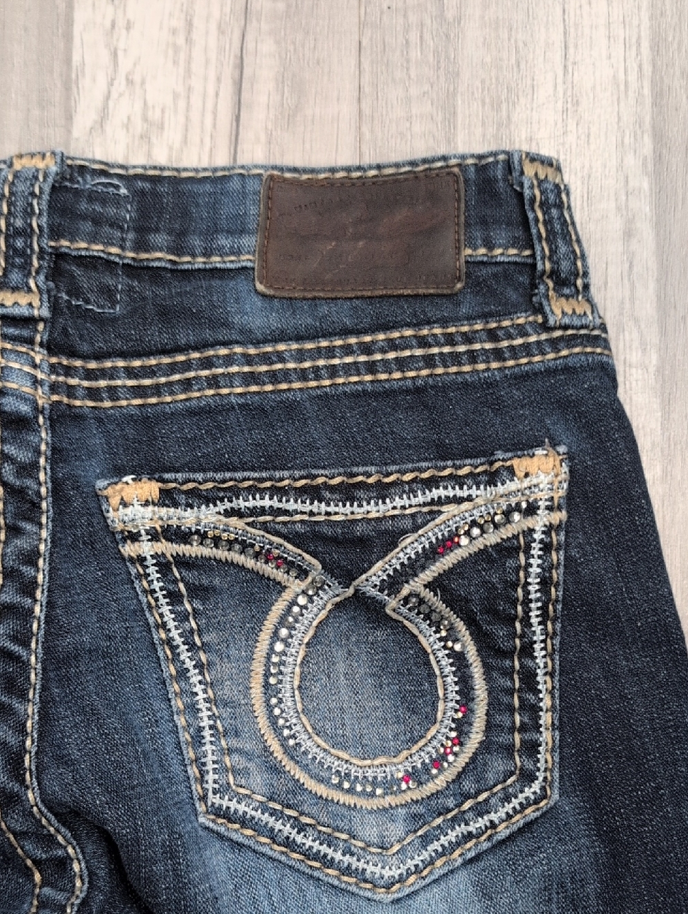 Big Star Liv Mid-Rise Dark Blue Skinny Jeans with Faded Whiskering 25L - Picture 7 of 11